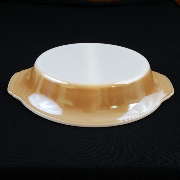 Vtg Fire King Peach Lustre Divided Serving Dish - Picture 3 of 8